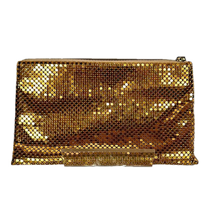 50s WEST GERMANY gold metal mesh clutch handbag great condition with zipper